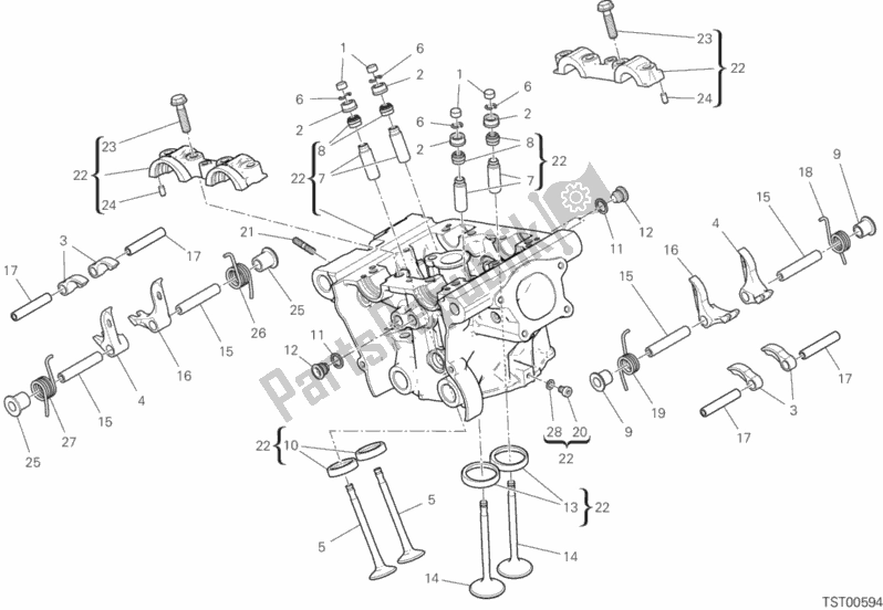 Todas as partes de Cabeça Vertical do Ducati Monster 821 USA 2020